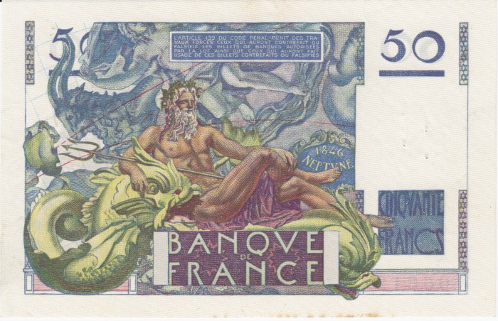 50 Francs Le verrier  2 Mai 1946